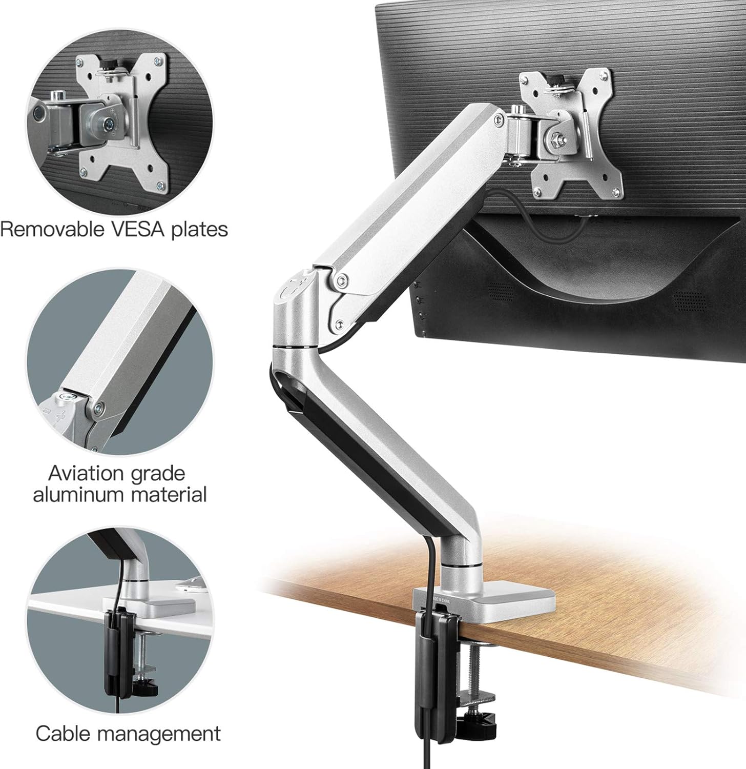 Exсluѕіvе H HUANUOAV 17-32 Single Monitor Desk Mount Stand, Heavy Duty Articulating Gas Spring Monitor VESA Arm with Clamp and Grommet Base, Fits for Computer Monitor 17 to 32 inch, Holds up to 17.6 lbs Wееklу Tор Sаlе H HUANUOAV 17-32 Single Monitor Desk Mount Stand, Heavy Duty Articulating Gas Spring Monitor VESA Arm with Clamp and Grommet Base, Fits for Computer Monitor 17 to 32 inch, Holds up to 17.6 lbs