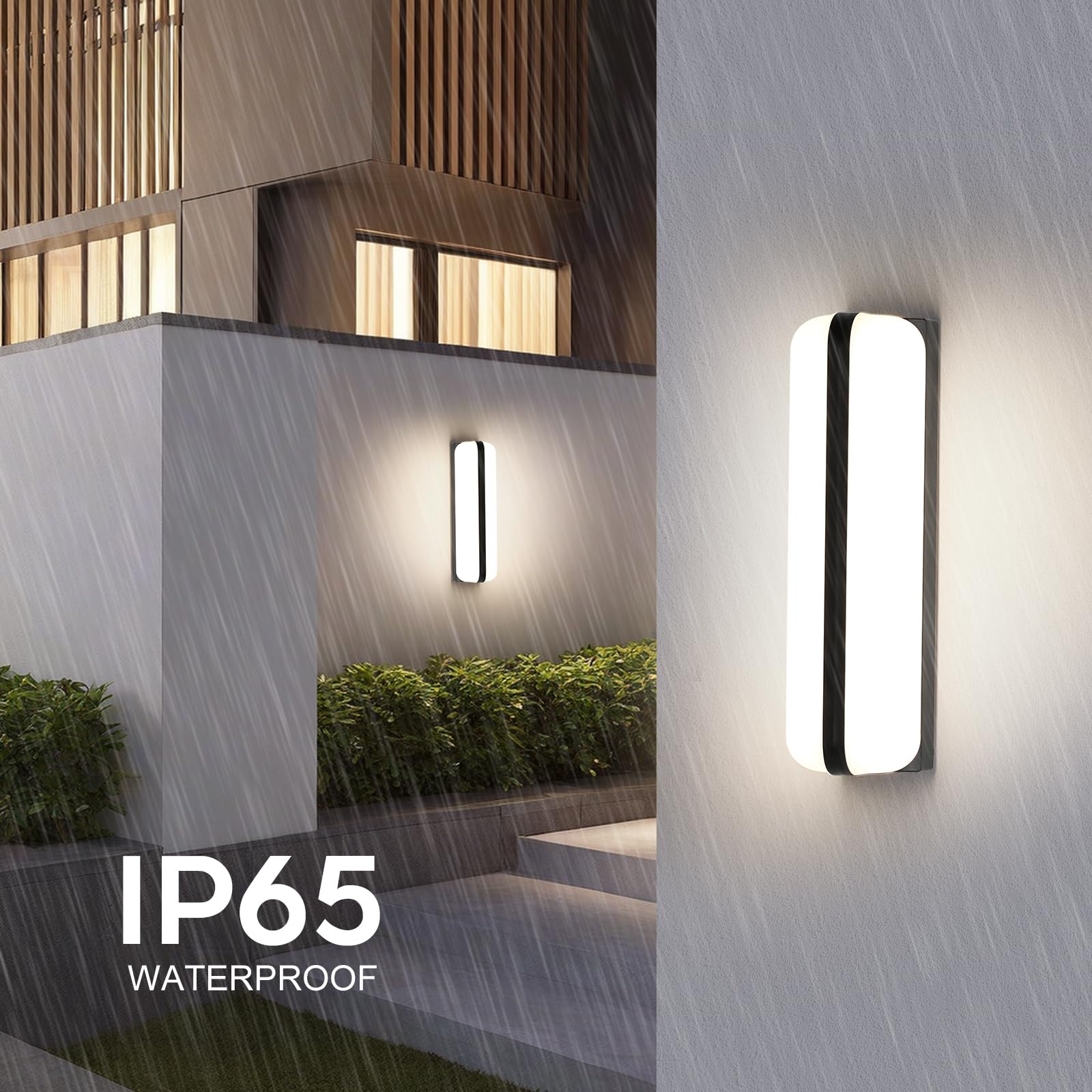 VivaLet Applique da Esterno/Interno 20W 2000LM, Illuminazione Up & Down Lampada da Parete a Parete, 4000K IP65 Luce da Esterno per Ambienti Umidi, Balcone, Bagno, Corridoio, Cantina, Giardino, WC