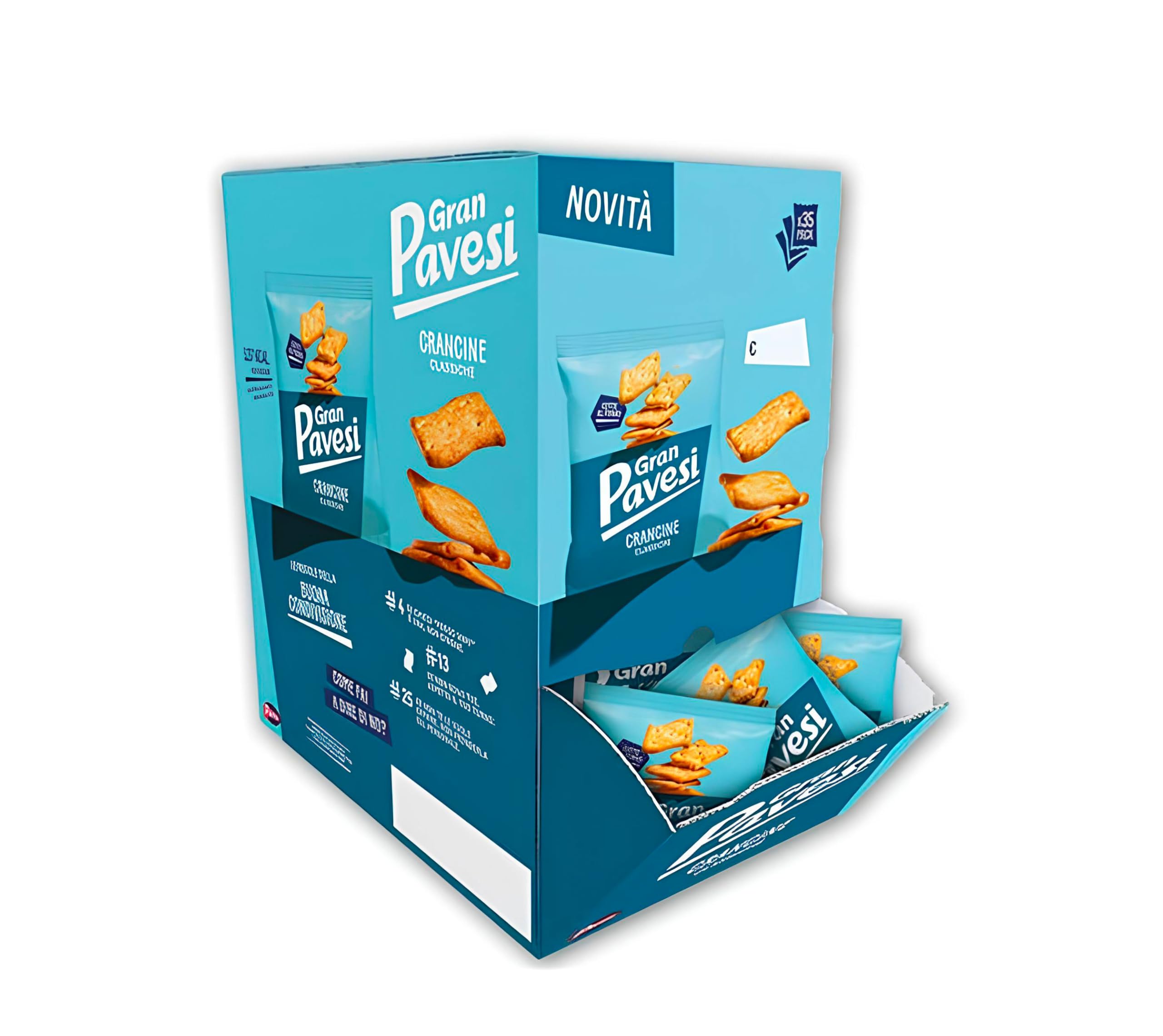 Gran Pavesi Crancine Classiche Cotte al Forno Confezione da 35 Bustine Monoporzione da 30gr Ciascuna Snack Croccante e Leggero