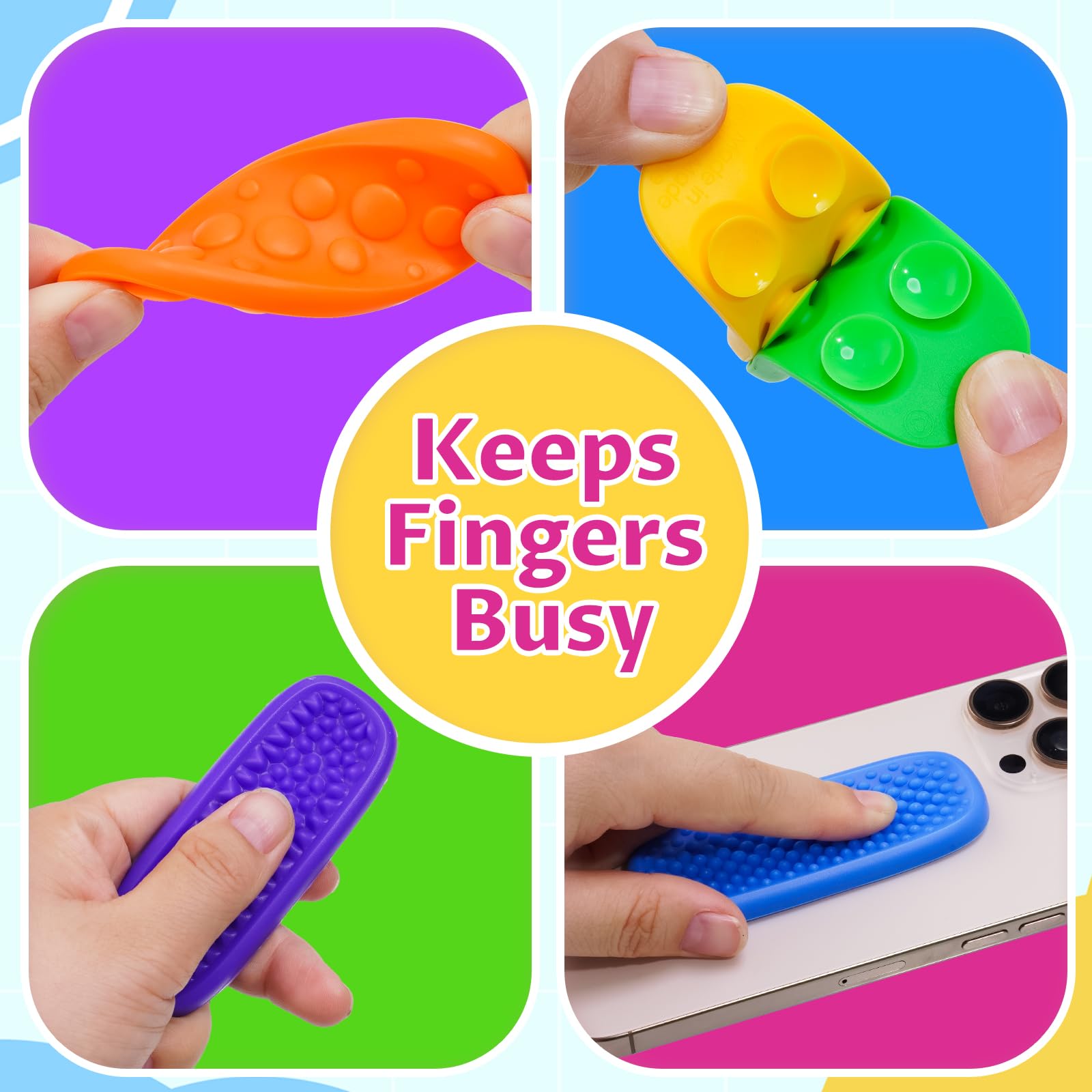 NiToy 8-Pack Silicone Fidget Toys for Kids & Adults, Textured Sensory Toys with Suction Cups for Stress Relief Focus, Anxiety - Image 4