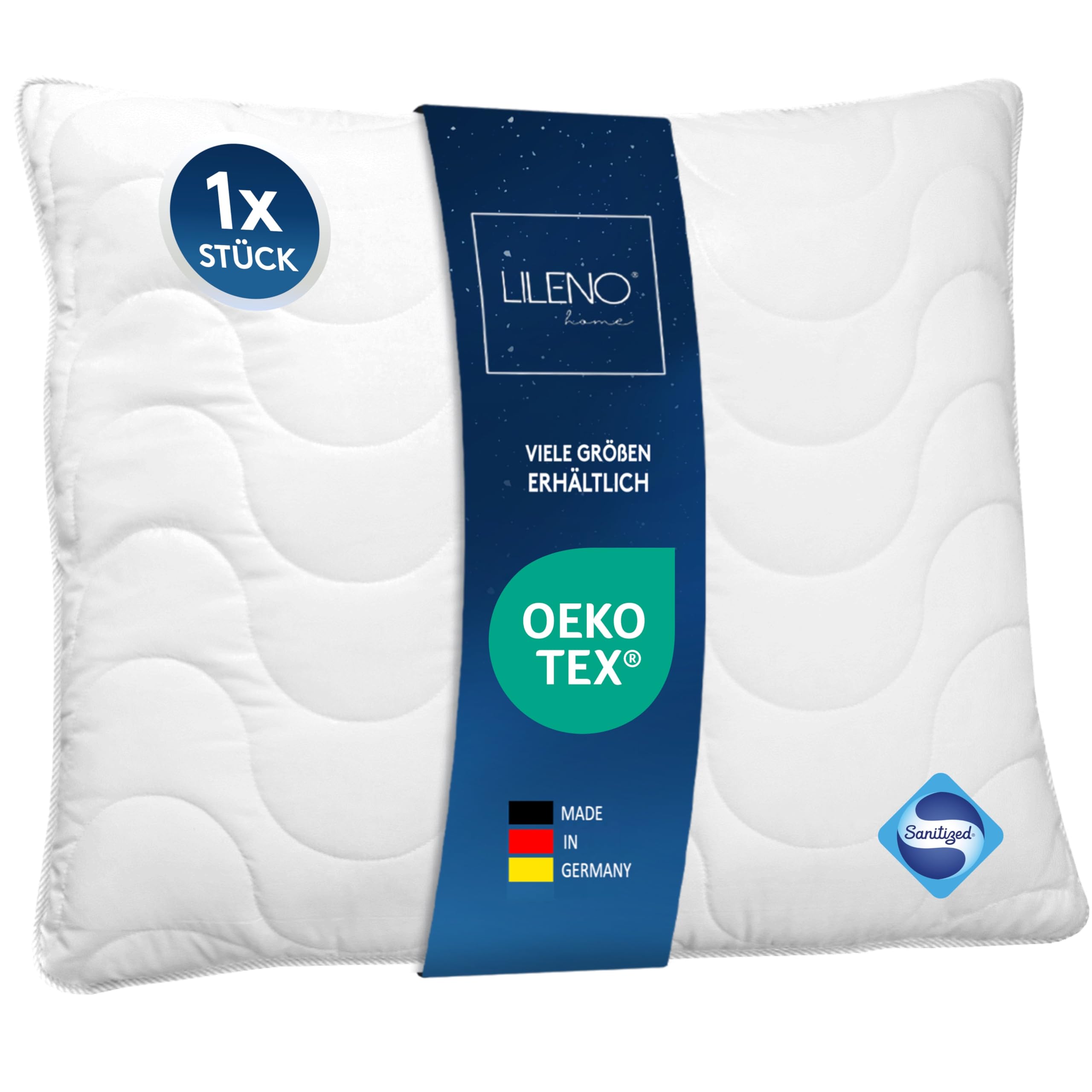 LILENO HOME Pillow, 80 x 80 cm, Perfect for Duvet 135 x 200 cm, Boil-Proof up to 95°C, Antibacterial, Ideal for Allergy Sufferers