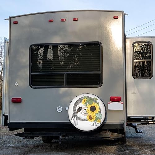 Miniatura 6 de Delerain Sloth - Fundas de neumático de repuesto con diseño de girasol para caravana, remolque, SUV, camión y muchos vehículos, cubiertas de ruedas