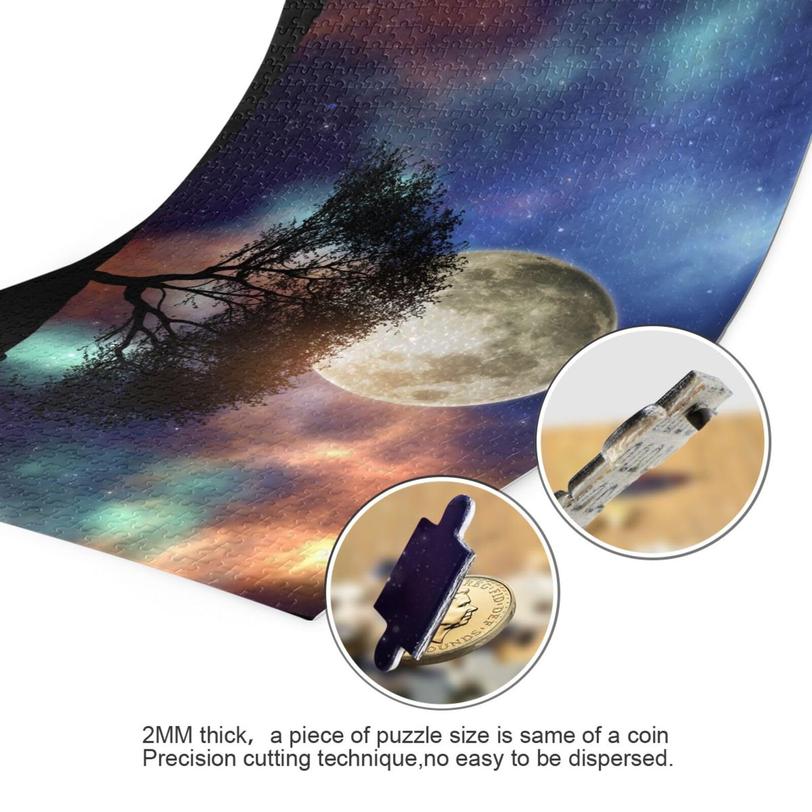 Amazon.com: XYMZR Colorful Starry Moon Tree Jigsaw Puzzle