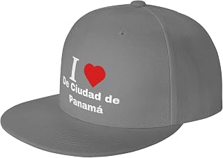 I Love de Ciudad de Panam¨¢ Baseball Cap for Men Women Adjustable Hat Flat-Brimmed Sun Hat Classic Outdoor Sports