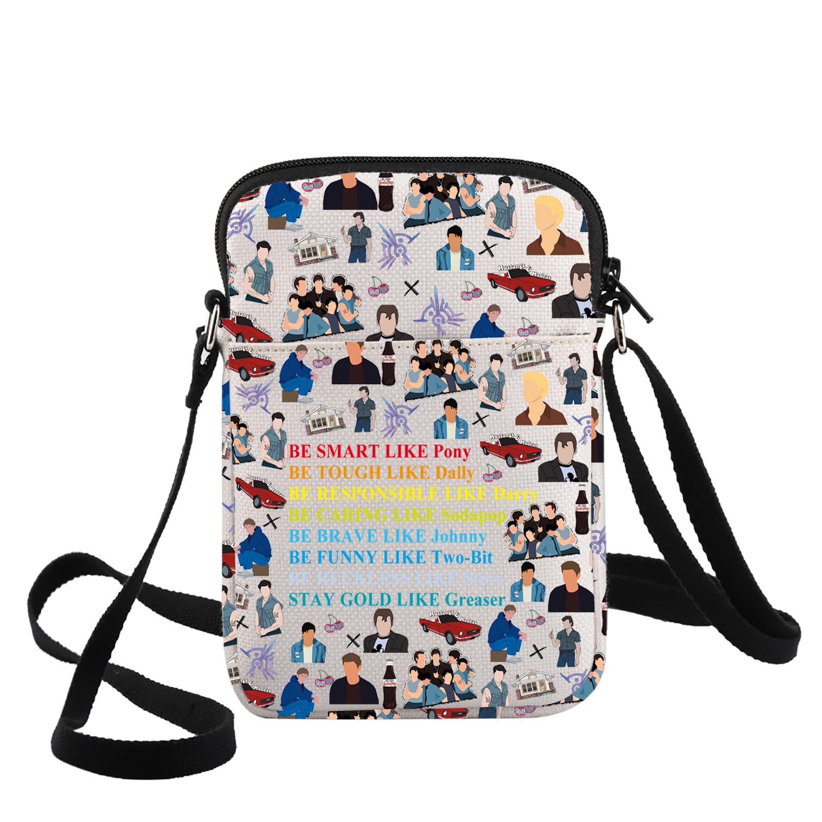 G2TUP Outside Inspired Crossbody Bag Johnny & Dallas & Pony Fans Gift 80s Movie Stay Gold Shoulder Bag Outside Merch