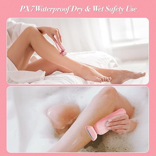 Miniatura 5 de Maquinilla de afeitar eléctrica para mujer recortadora de bikini para piernas bikini axilas pelo público recargable húmedo y seco inalámbrico con