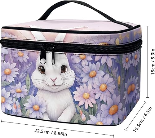 Vista 176 de doginthehole Bolsa de maquillaje, bolsa de cosméticos de viaje, bolsa de aseo portátil grande, organizador de accesorios para mujeres y niñas