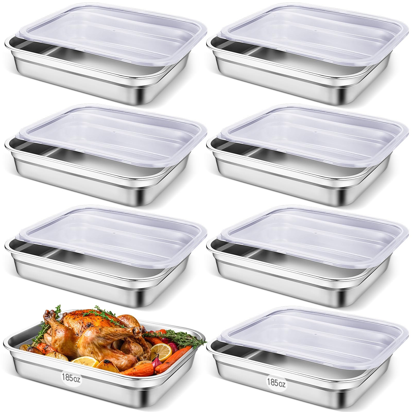 Photo 1 of Suttmin 8 Pcs Stainless Steel Food Storage Containers, 2.6 Inch Deep