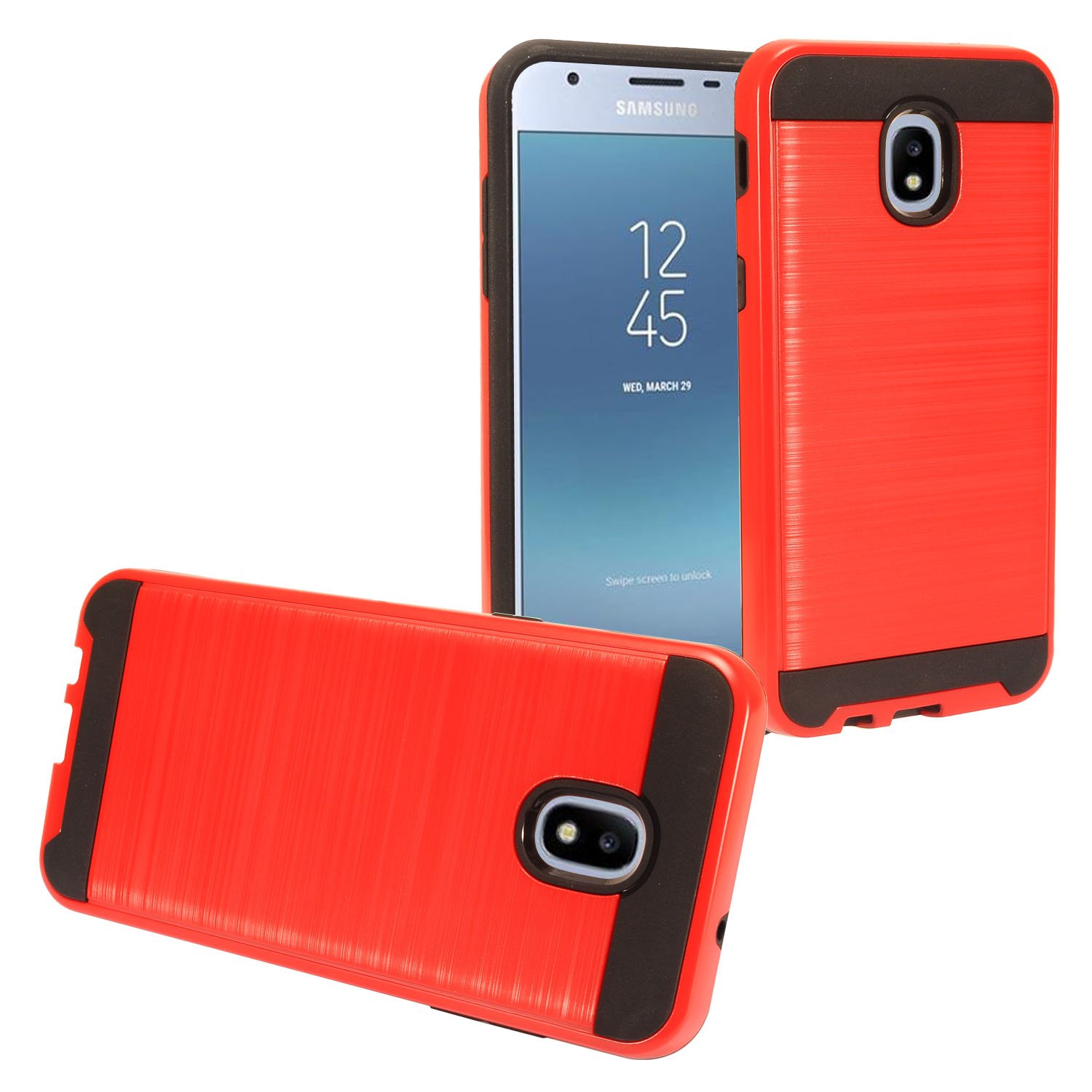 Z-GEN Galaxy J3 2018 J3 Star/Achieve/Aura/Orbit, Sol3, Express Prime 3,  Amp Prime 3, J3 V J3V 3rd Gen J337 Brushed Hybrid Case for Samsung