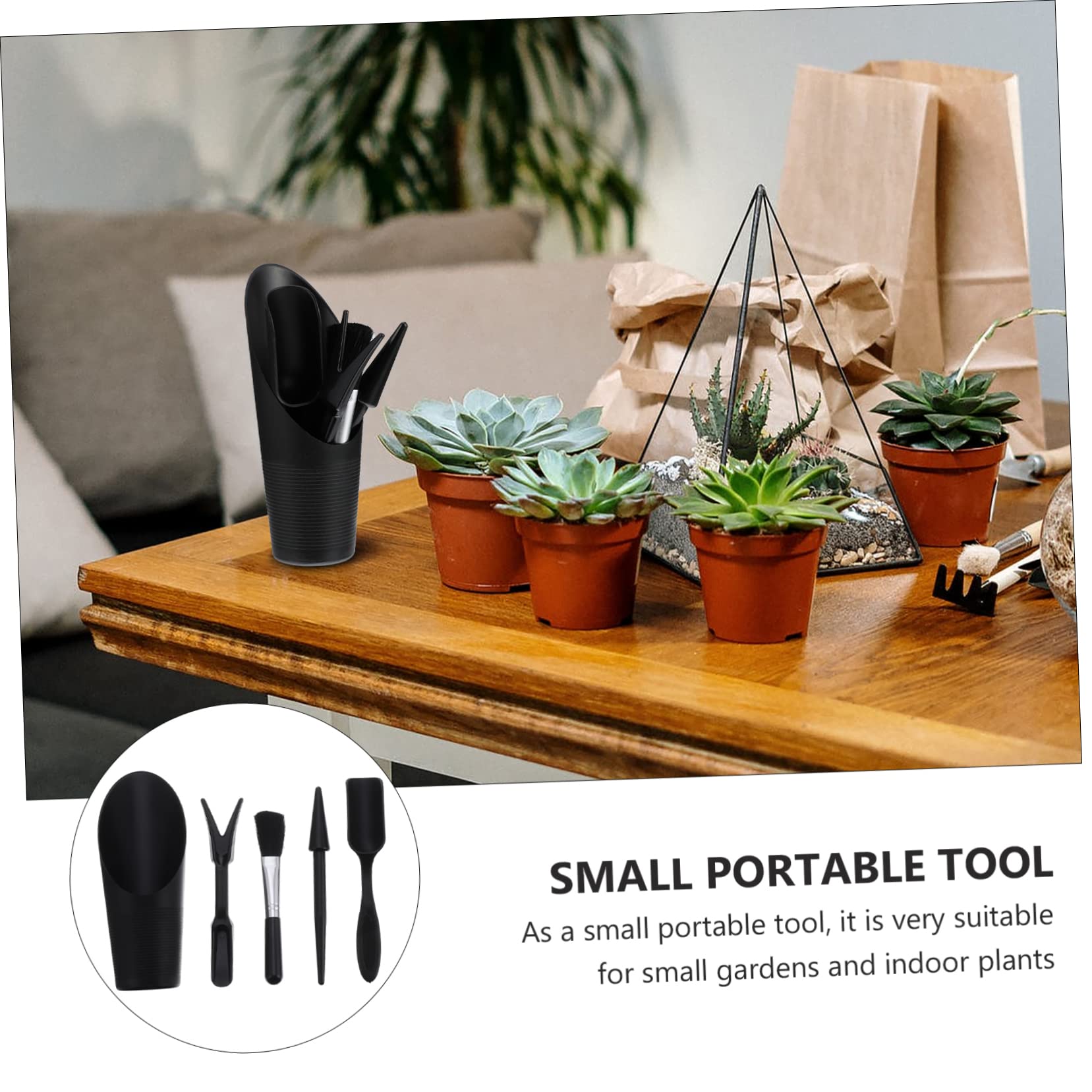 Abaodam 3 Series Herramientas De Jardín Suculentas Neveras Negras Mini Herramientas Manuales De Jardín Herramienta para Plantar Flores Accesorio De Jardinería El Plastico 5 Piezas X 3