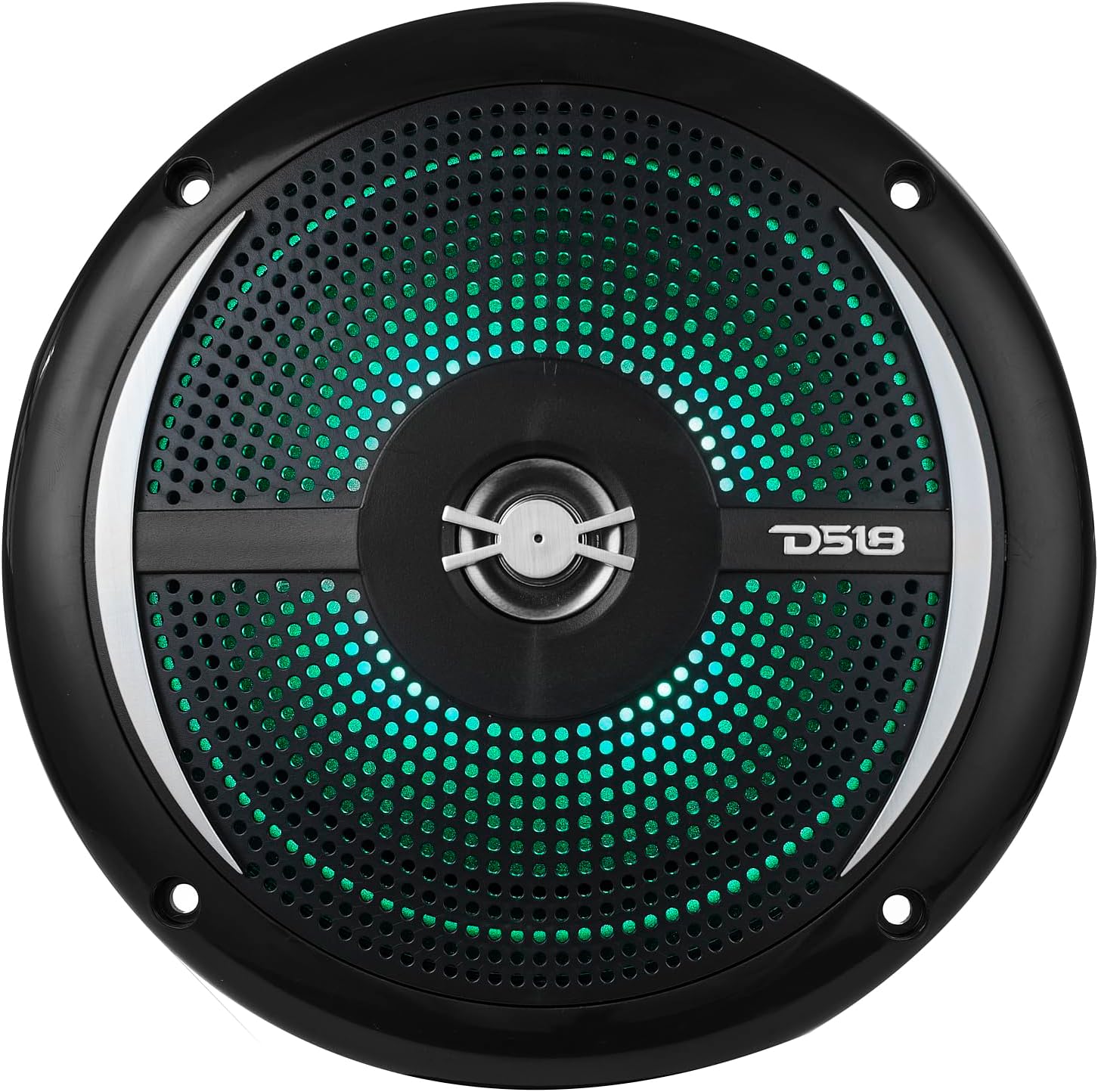 DS18 NXL-6SL/BK speaker with green LED illumination.