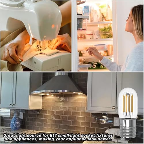 Miniatura 8 de Bombilla LED E17 para microondas, bajo el capó, equivalente a 40 vatios, 4 W, bombillas para refrigerador, 3000 K, blanco cálido, 120 V, para