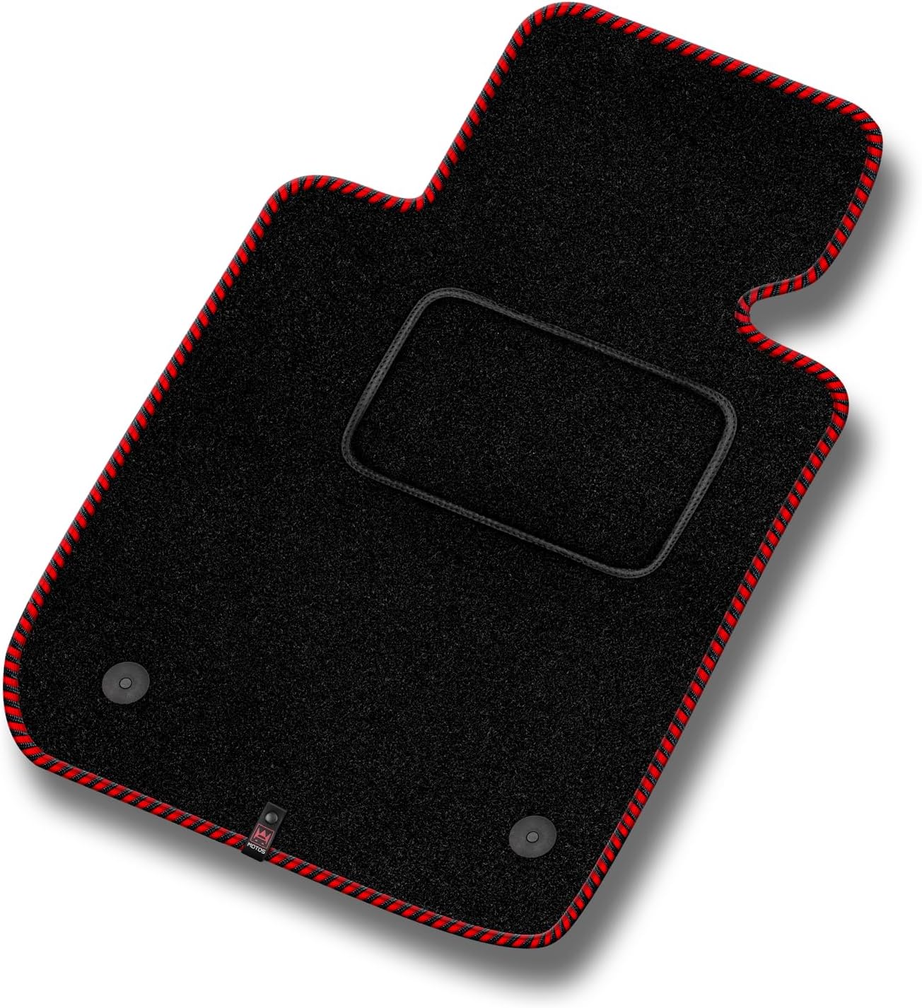 M MOTOS Velour Standard Driver Mat 1-Piece for Renault Clio IV 2012-2019 - Standard Woven Red Drivers Side - Experience New Driving Comfort with a Velour Driver Mat Suitable for Your Car