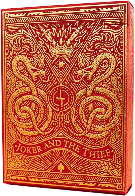 Deck of Poker Playing Cards - Unique Blood Red Edition card design - Custom made for Magic and Cardistry - Premium Casino Grade Quality Decks for a Professional Standard of Game Play