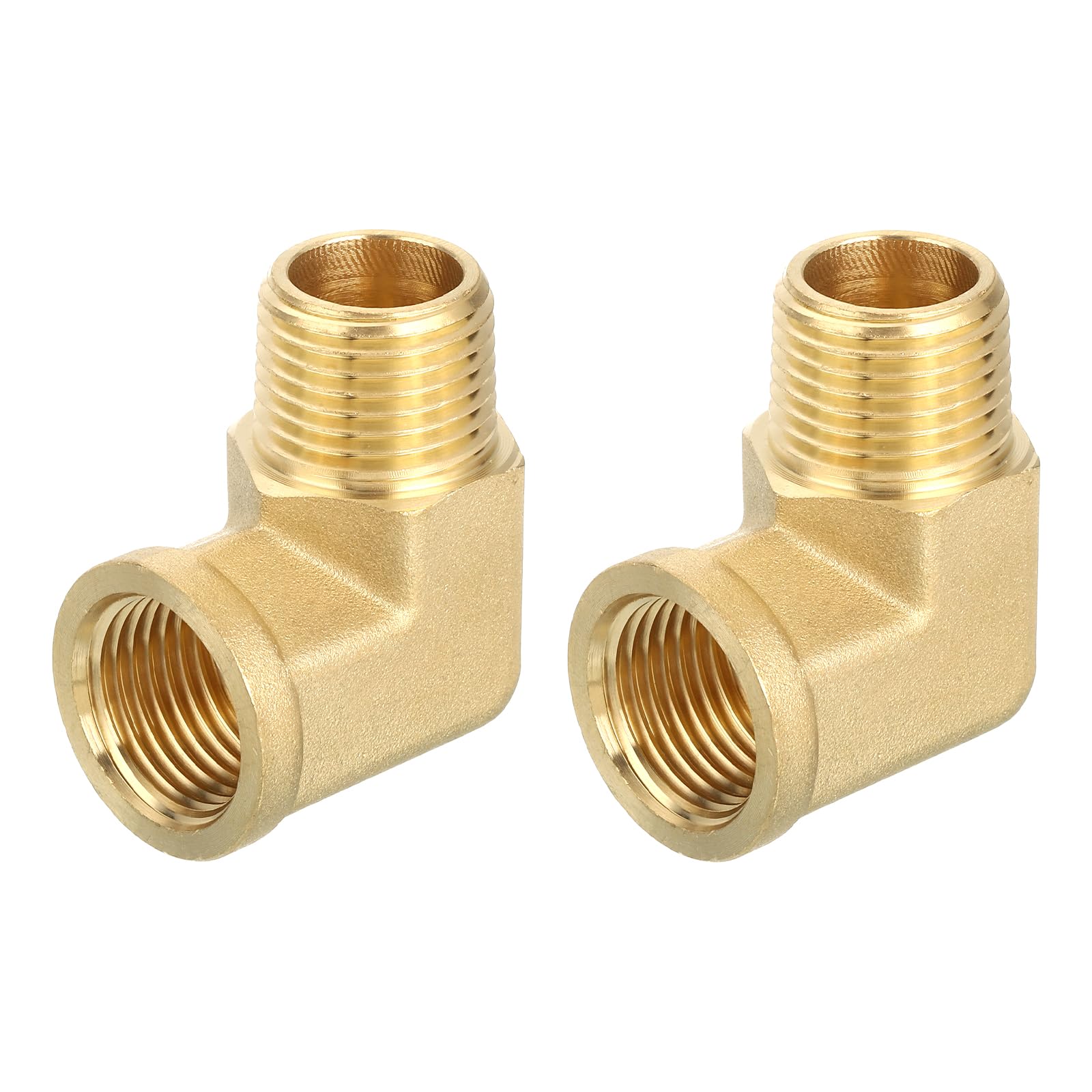 Raccordi rapidi per curve metalliche Gomito for tubo in ottone a 90 gradi NPT, diverse misure, color oro, confezione da 2(1/2" NPT)