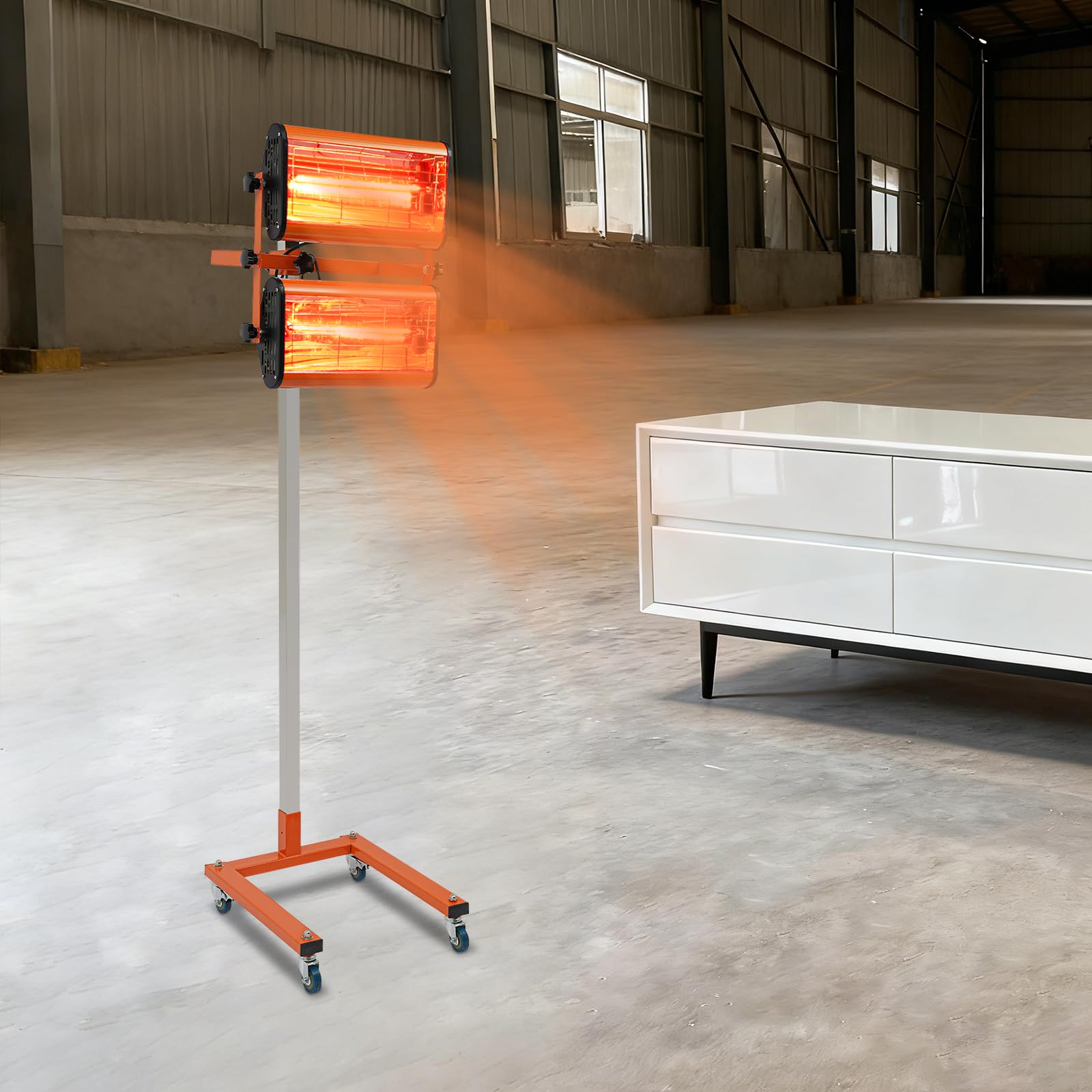 Suszarka do lakieru na podczerwień, 2 × 1000 W, promiennik podczerwieni, lampa do lakierowania samochodu, naprawy karoserii, powierzchnia pieczenia na głowicę: 0,4 × 0,6 m