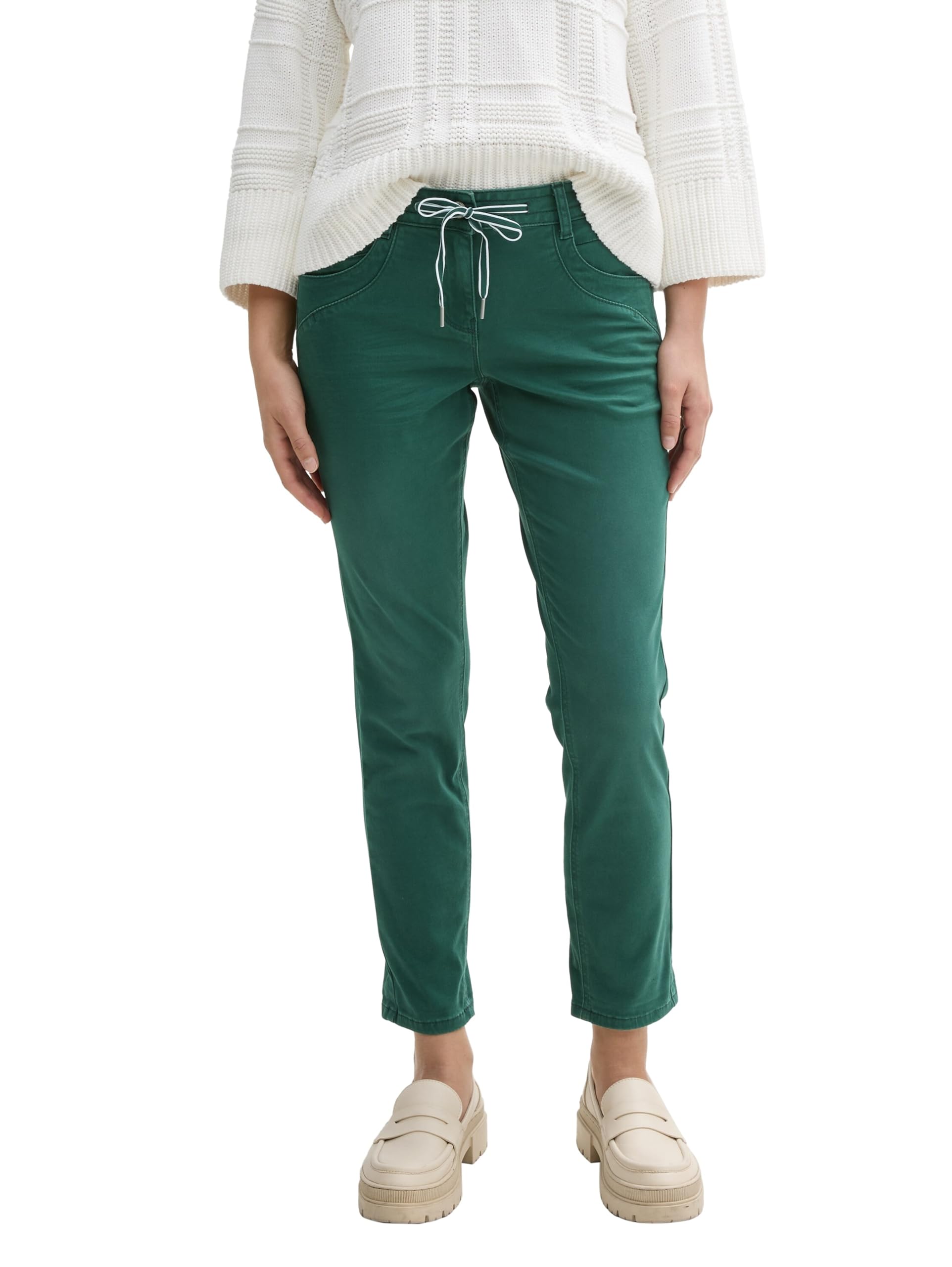 TOM TAILOR Damen Tapered Relaxed Hose mit Kordelzug