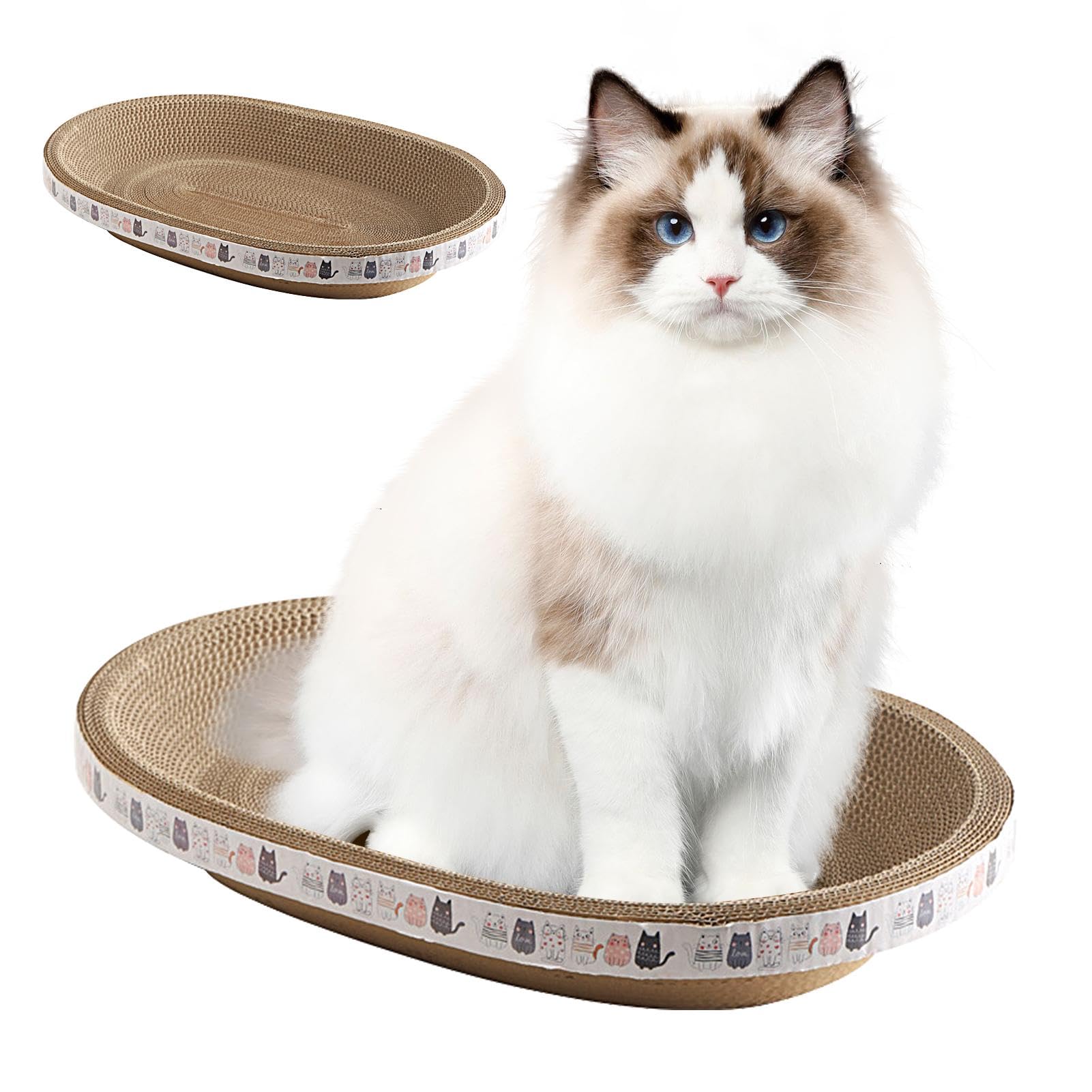 Cardboard Cat Scratcher, Cardboard Box Cat Bed, Bowl-Shaped Cat Scratch Pad For Cats,Scratching Bowl For Indoor Cats, Furniture Protector To Protect Sofa, Floor, Curtains, Mattress