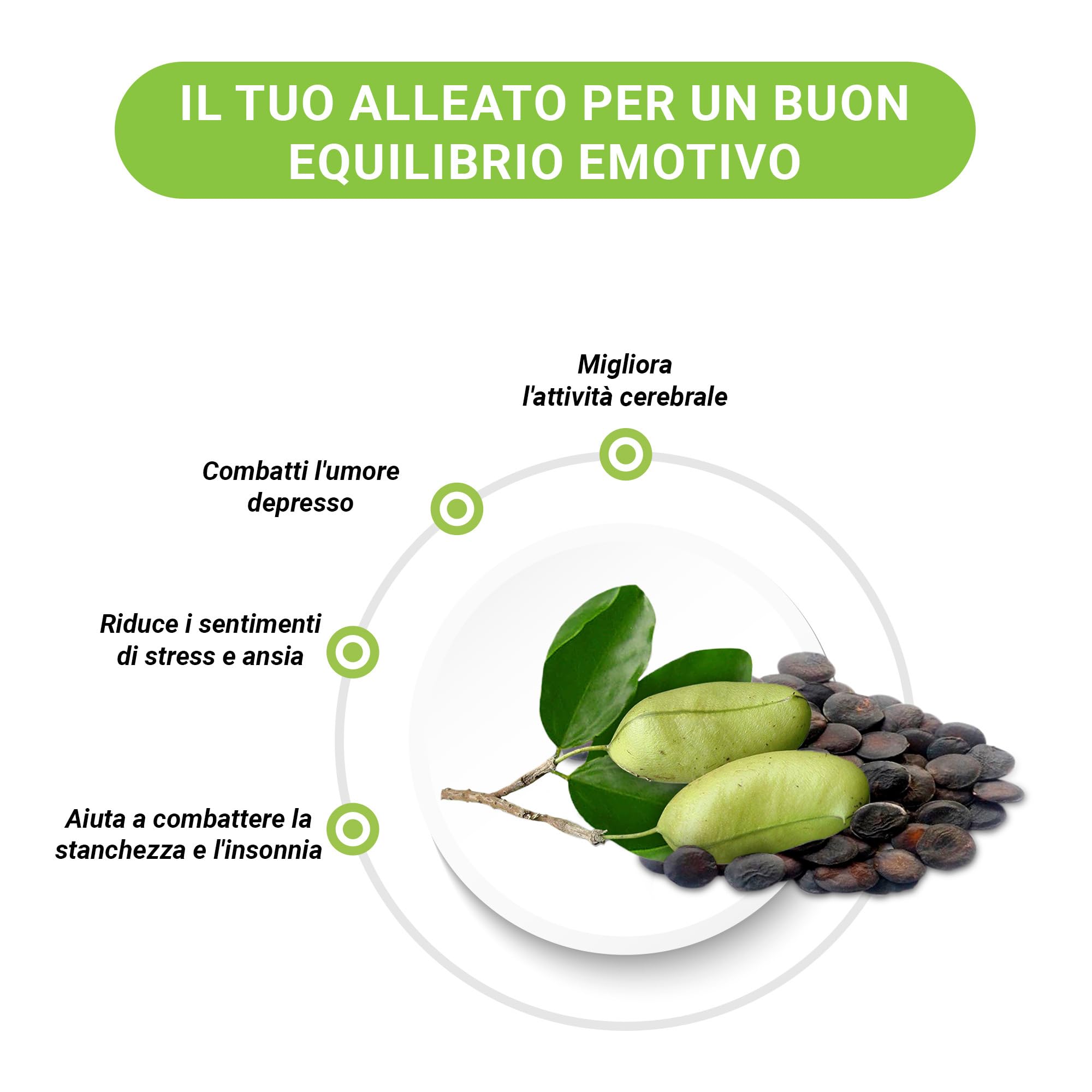 5-HTP di Griffonia * 510 mg / 60 compresse * origine naturale a rilascio prolungato * equilibrio emotivo