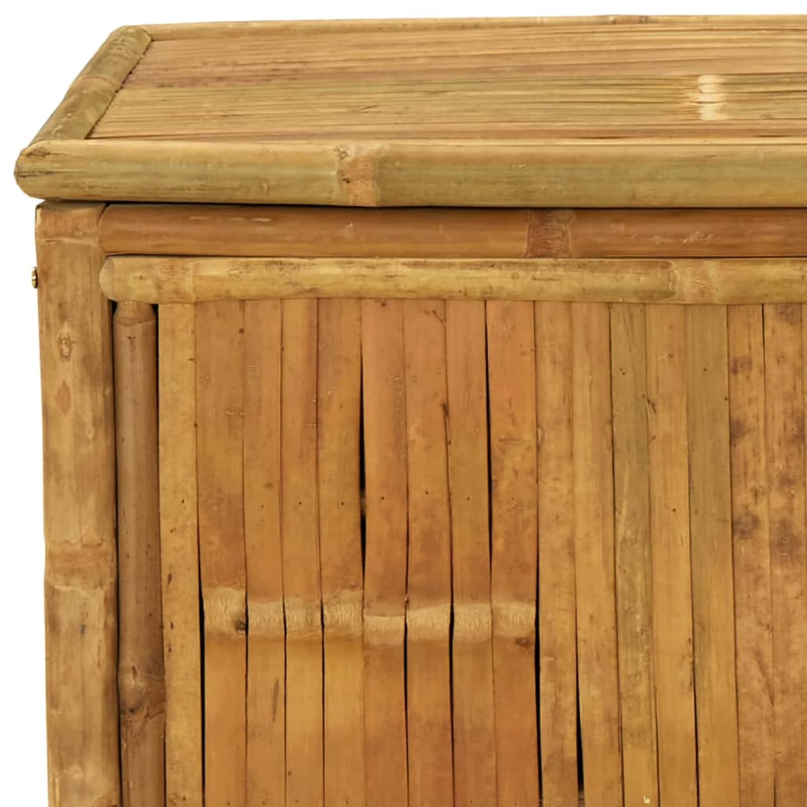 Homgoday Pudełko do przechowywania ogrodu, 90 x 52 x 55 cm, bambus, odporna na warunki atmosferyczne, skrzynia do przechowywania narzędzi ogrodowych, do domu, na taras, meble ogrodowe, meble ogrodowe