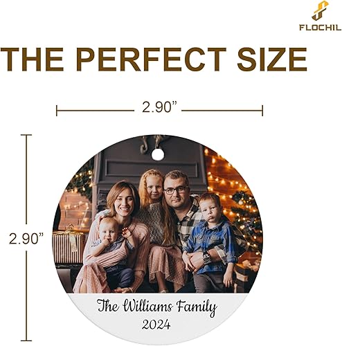 Miniatura 7 de FLOCHIL Adorno familiar personalizado para árbol de Navidad, adorno de Navidad familiar personalizado con foto de nombre, familia de 3, 4, 5 adornos