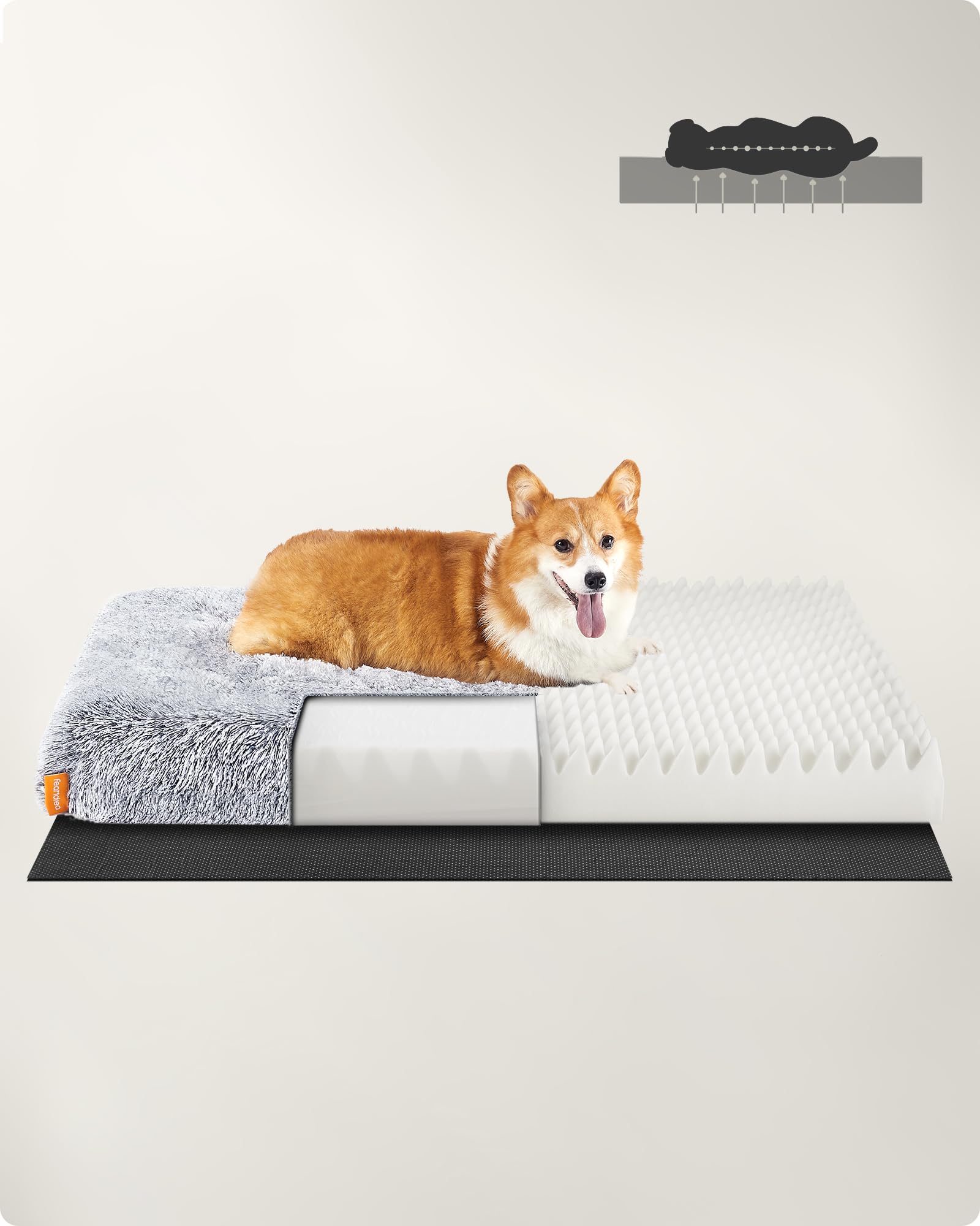 Feandrea pluizig hondenbed, kattenmand, donutkussen, wasbaar