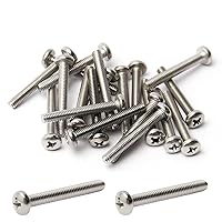 Vista 230 de MroMax 30 tornillos de máquina Phillips de cabeza plana M2 x 0.197 in, acero inoxidable 304 18-8, rosca completa, tornillos de cabeza cruzada gris