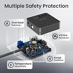 GHome Multiprise intelligente, Protecteur de surtension WiFi fonctionne avec Alexa Google Home, Prises intelligentes avec 3 ports USB 3 de charge, Multiprise pour maison, bureau, croisière, voyage, 10A