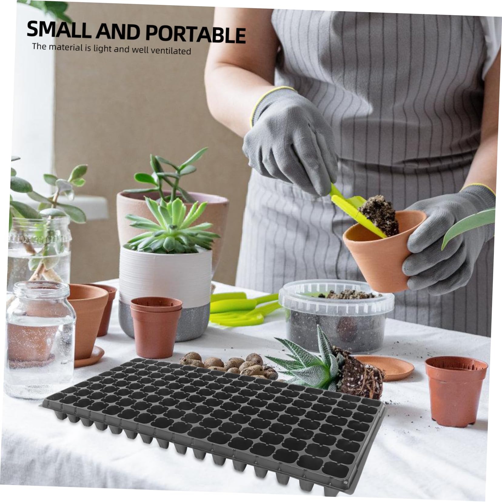 ibasenice 10 Plaques de Culture Alvéolées Rigides pour Semis, 128 Cellules, PVC, Lot de 10, Pépinière et Culture des Plantes pour Jardinage Maison
