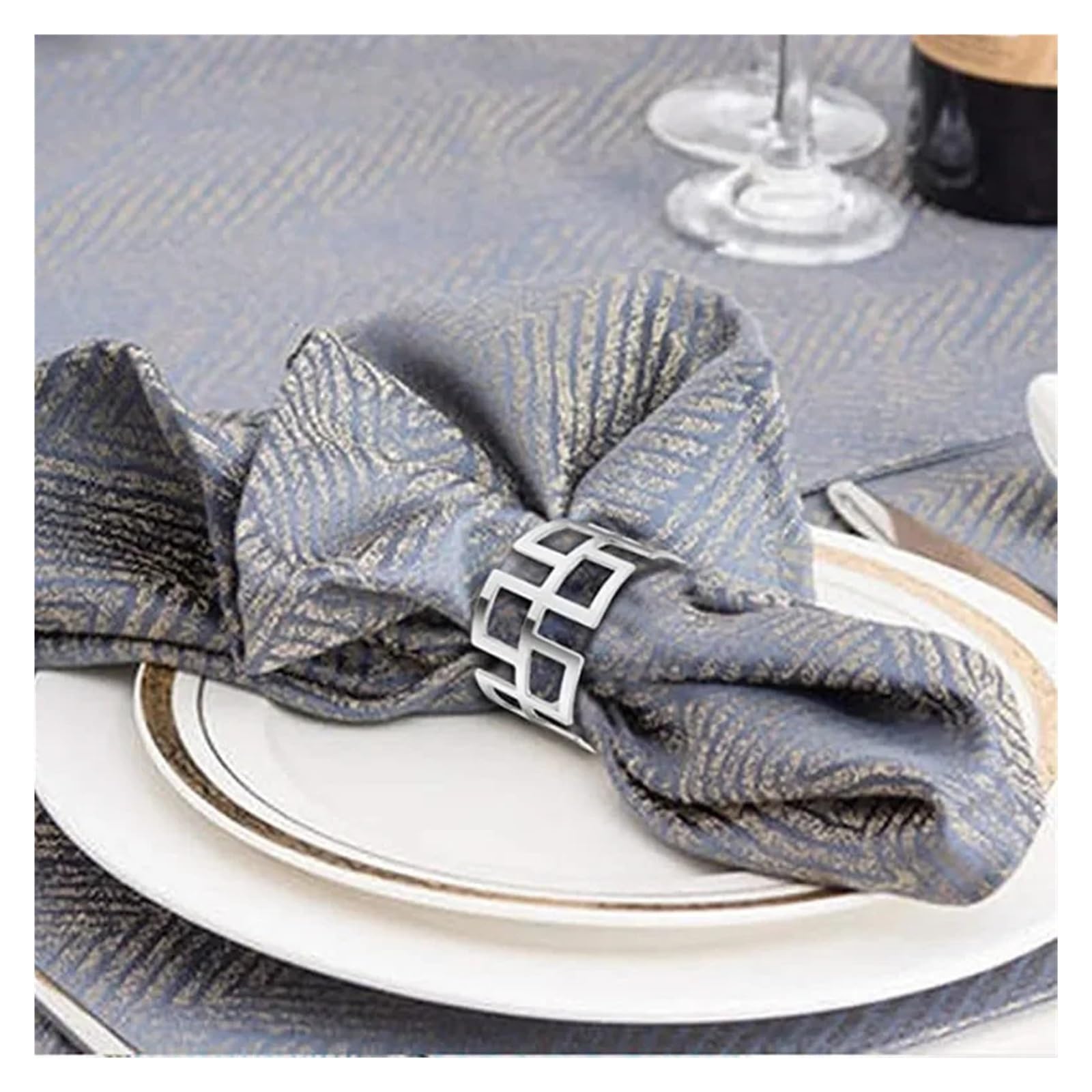 12 piezas anillos for servilletas de boda con patrón posterior