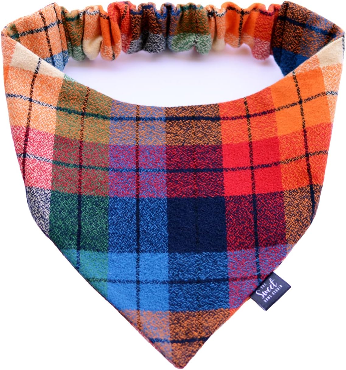 Red and Black Buffalo Check Plaid Flannel Scrunchie Dog Bandana Perfect for Halloween, Thanksgiving, Christmas, Elastic pet Bandana for Fall and Winter (XX-Large, Ombre Plaid)