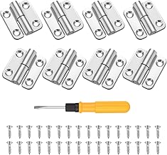 8 Pcs Wooden Door Hinges, Removable Door Hinges, Small Hinges for Folding Stainless Steel, Hinges for Interior Exterior Doors Windows Cabinets (4 Left + 4 Right)