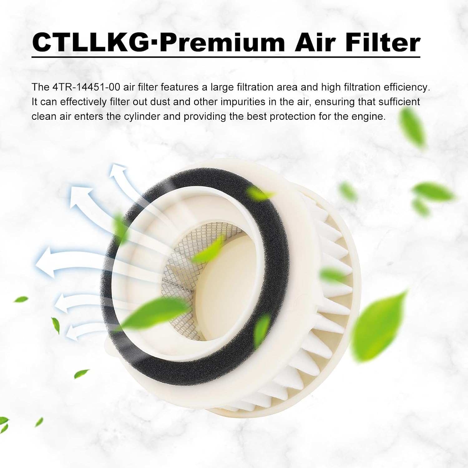 4TR-14451-00 Air Filter Replacement for Yamaha V-Star 650 XVS650 Custom 1998-2011, XVS650A Classic 1998-2010, XVS650AT Silverado,XVS650 DragStar 650,with Oil Filter Spark Plug Fuel Filter Kit