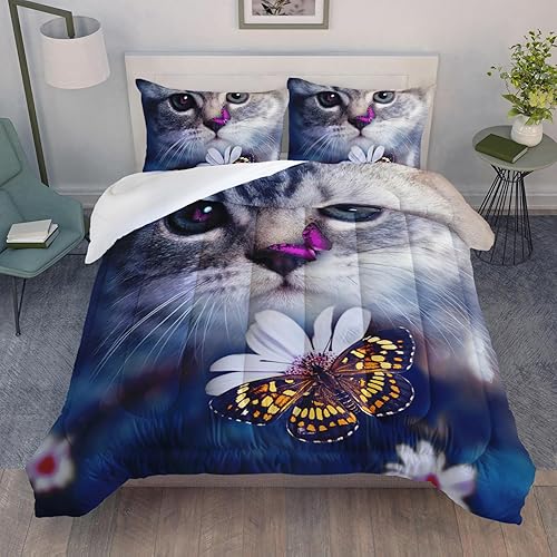 AILONEN Juego de edredón para niños, tamaño individual, juego de ropa de cama para niños y niñas, juego de edredón de 3 piezas, 1 edredón y 2 fundas