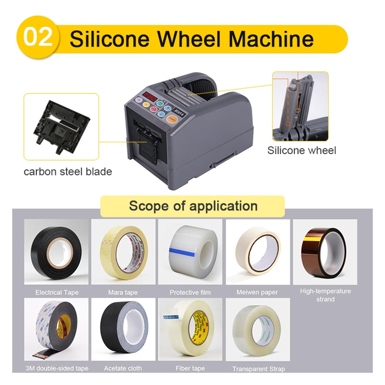 Distributore automatico di nastro adesivo Macchina da taglio Nastro adesivo da 6-60 mm Taglierina intelligente a doppia faccia