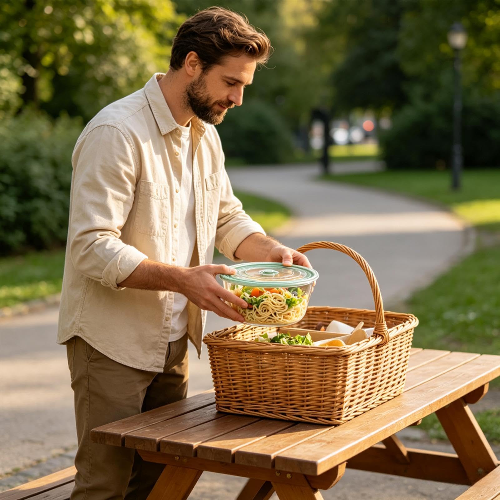 da cucina con coperchio, in trasparente, per insalata e | Ciotole da portata per casa, cucina, feste, cene, pranzo, picnic, campeggio