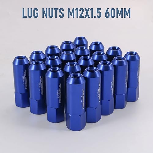 Vista 38 de JDMSPEED - Repuesto de tuercas de llanta alargadas de aluminio de 2.23 pulgadas para llantas M12 x 1.5, 20 unidades, color negro