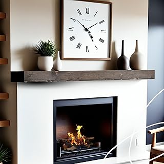 BoscoMondo Solid Wood Fireplace Mantel Shelf, Floating Mantle for Living...