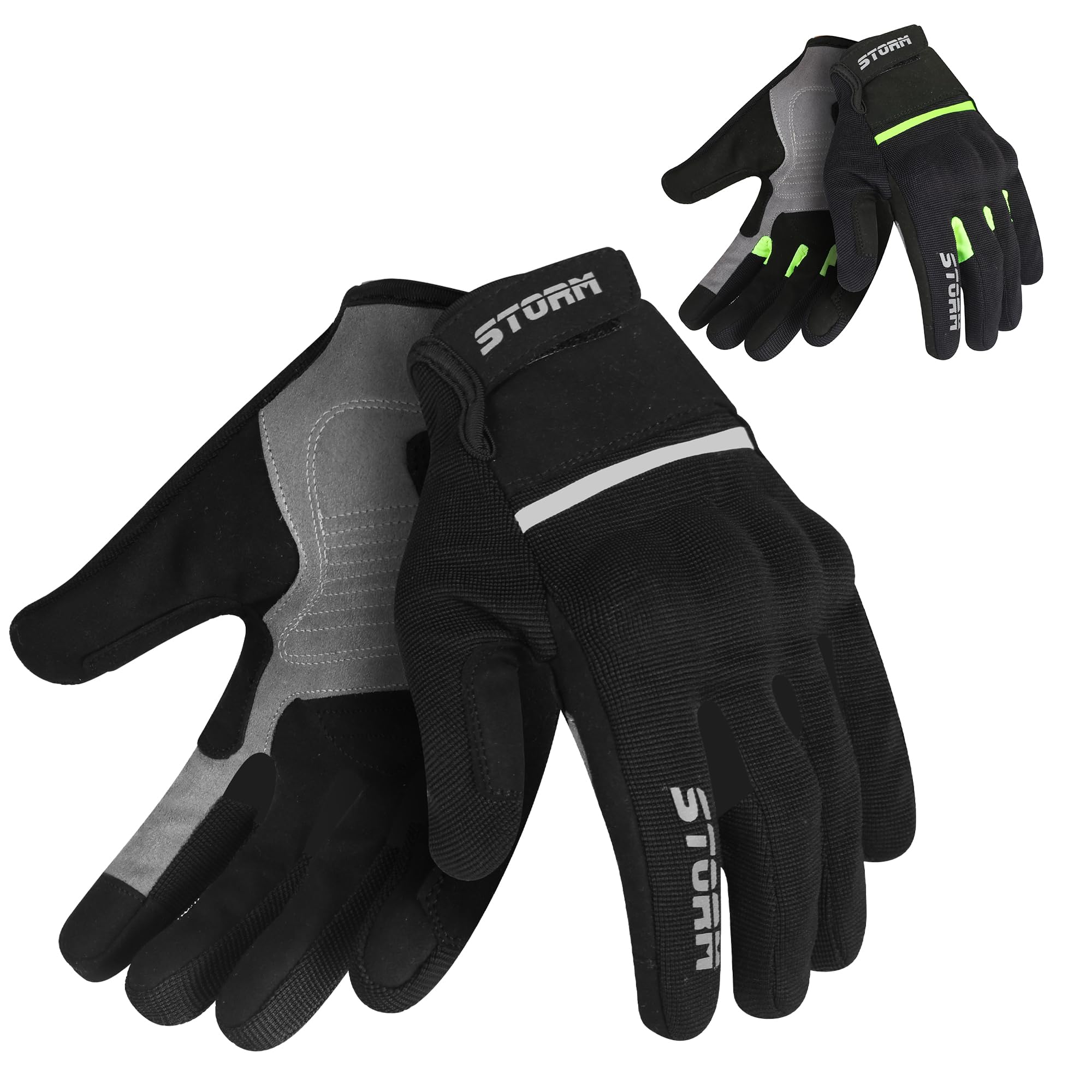 STORM Guanti da moto Estivi Touch Screen Uomo Donna Guanti da Guida Traspiranti con Protezioni per le Dita Guanti da Corsa Fuoristrada