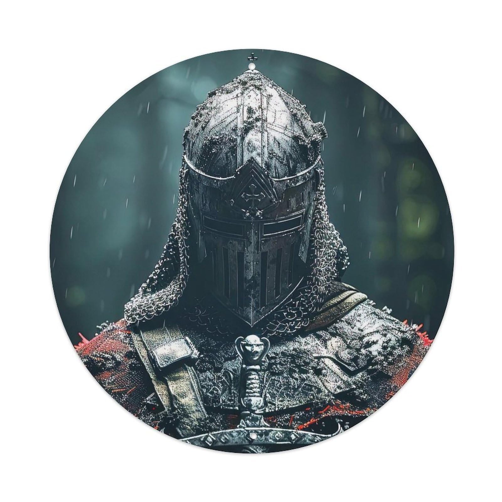 Gothic Knight Poster Medieval Armor Christian Metal Tin Sign