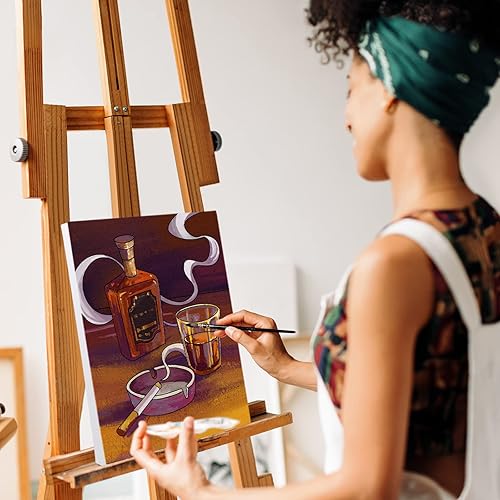 Miniatura 8 de Nuberlic Kit de pintura en lienzo y kit de sorbo para adultos, lienzo predibujado para pintar, kit de pintura para recuerdos de fiesta, copa de