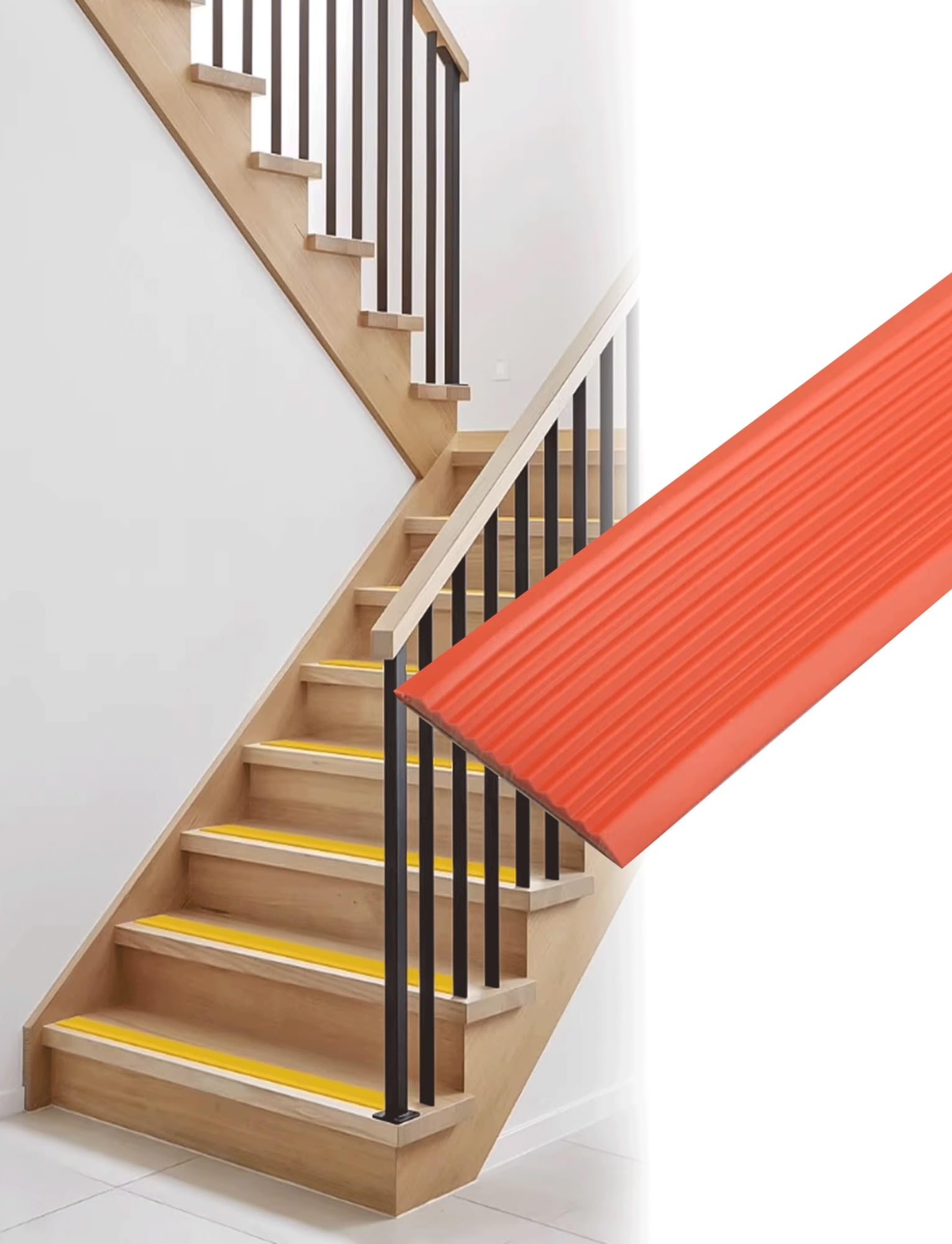 Borde antideslizante para escalera de PVC duradero con acabado protector premium
