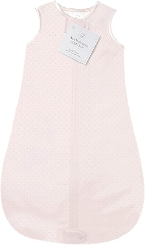 SwaddleDesigns Saco de dormir de franela de algodón, manta sin mangas con cremallera de 2 vías, fabricado en Estados Unidos, lunares rosa pastel,