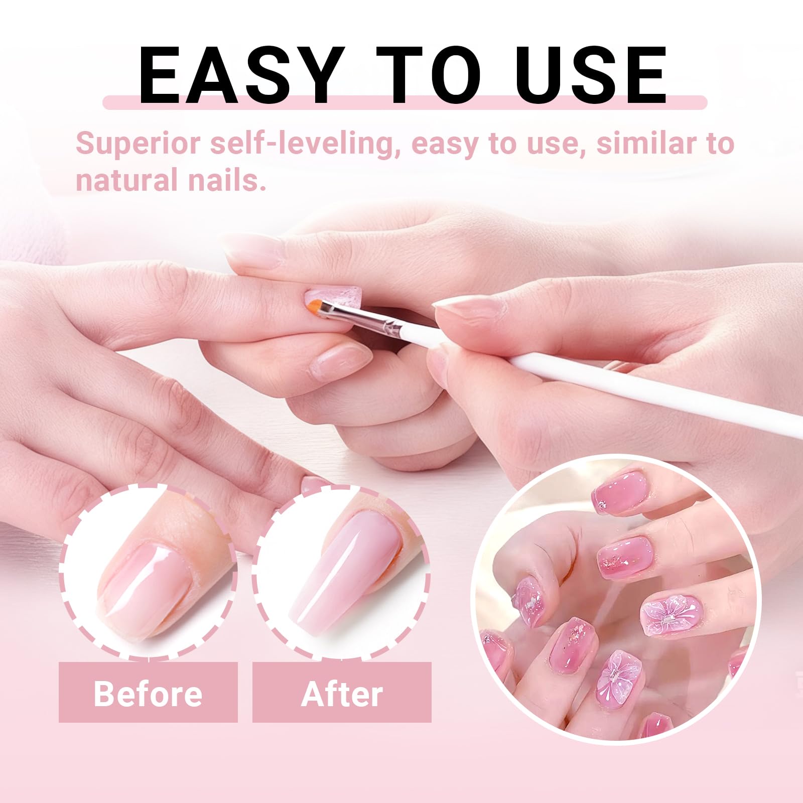 Sularpek 15 ml Profesjonalny żel do paznokci budowniczy żel, żel do naprawy złamanych paznokci, rozszerzeń i modelowania (Baby Pink)