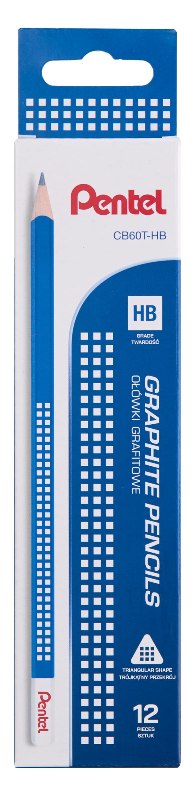 Pentel CB60T Graphite Pencil, Premium Quality and Lead Free, Grade HB (Pack of 12)