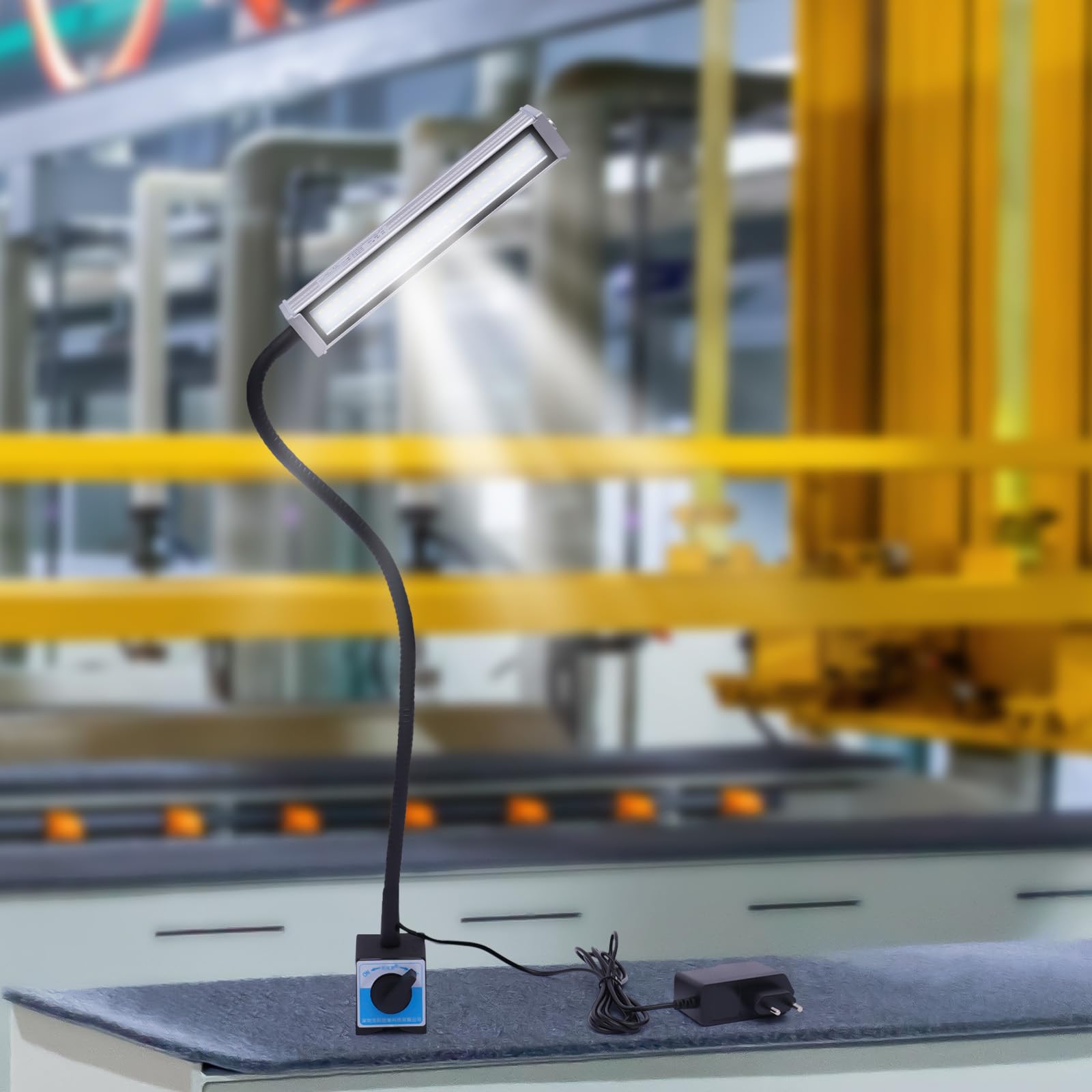 Magnetyczna lampa tokarska LED, lampa z podstawą magnetyczną, 10 W, 1200 lumenów, elastyczna, wodoszczelna, do maszyny do szycia, tokarki, frezowania, wiertarki, oświetlenia przemysłowego
