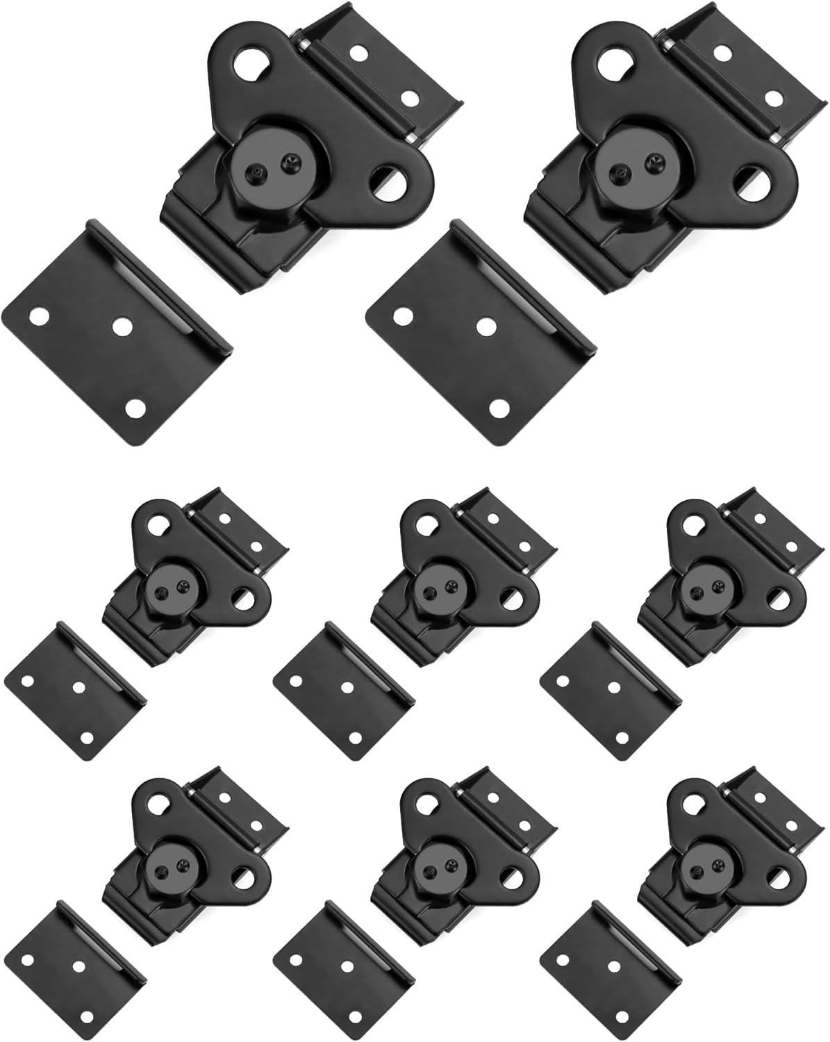 QWORK Stainless Steel Latch 3-1/4" x 2-13/16" – 8 Pack Strong Locking Catch for Flight, Tool & Equipment Cases