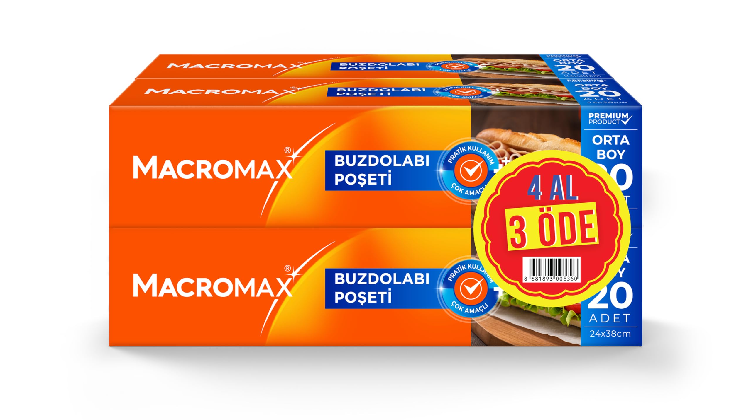 Buzdolabı Poşeti Orta Boy 4 Al 3 Öde
