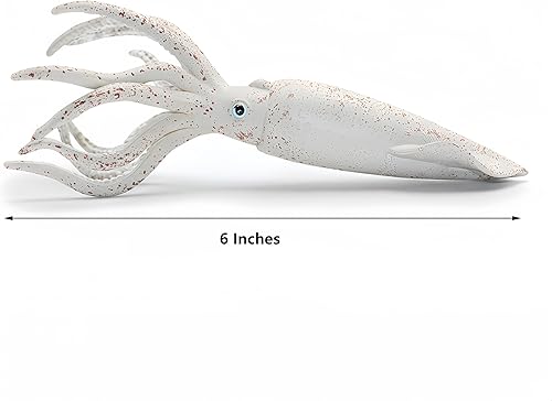 Miniatura 9 de Gemini&Genius Juguete de calamar para niños, figura de juguete de animales marinos del mundo oceánico, 6 pulgadas de longitud, figura de acción de