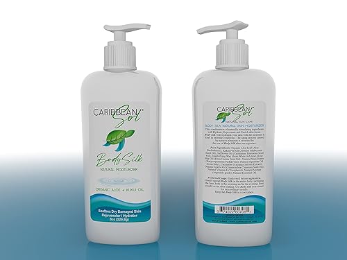Miniatura 2 de Crema hidratante corporal de seda, 8 onzas, loción natural para después del sol con aloe orgánico y vitamina E, sin parabenos para el cuidado de la